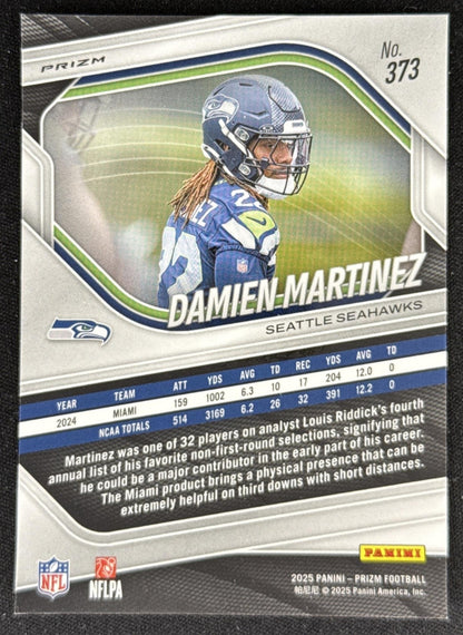 Damien Martinez 2025 Panini Prizm Red Flash Seahawks Sports Trading Card