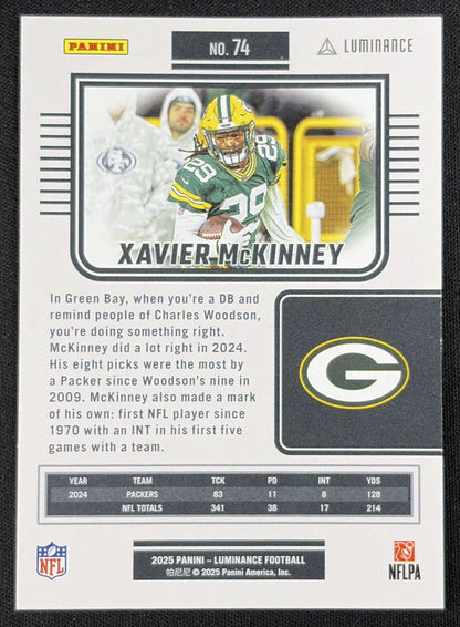 Xavier McKinney 2025 Panini Luminance Green /100 Packers