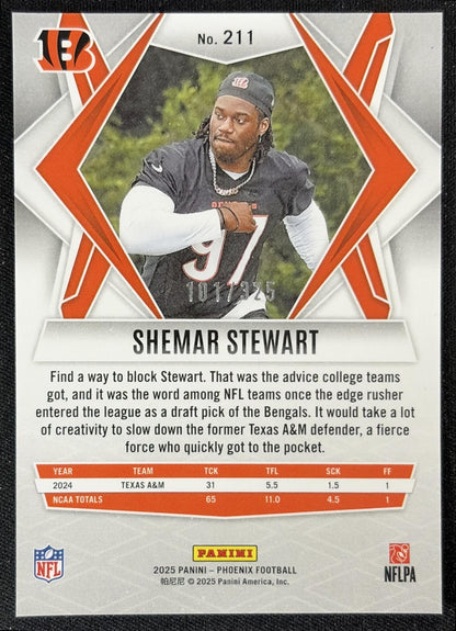Shemar Stewart 2025 Panini Phoenix Light Blue Lava Prizm /325 Bengals