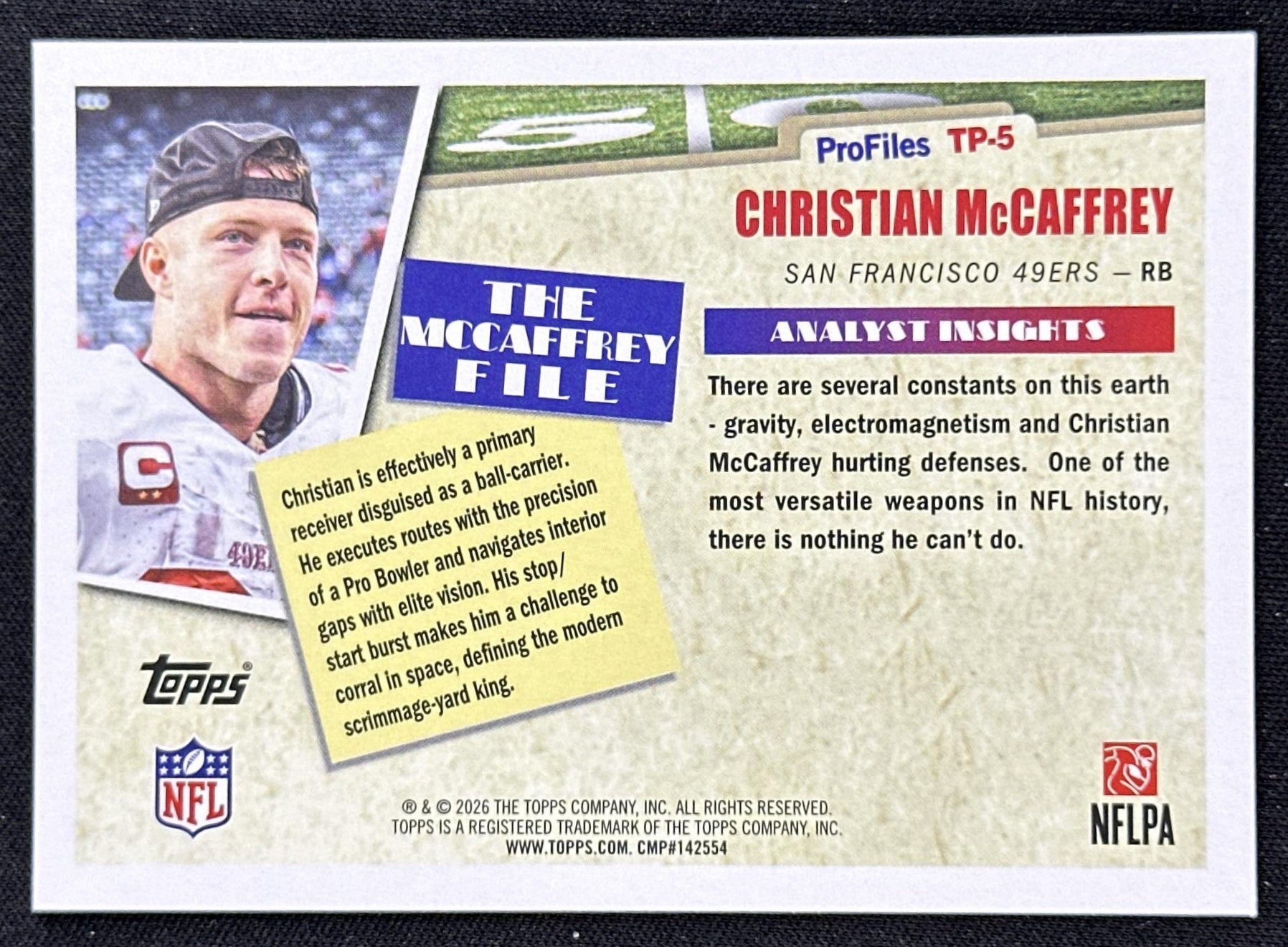 Christian McCaffrey 2026 Topps Flagship Profiles 49ers