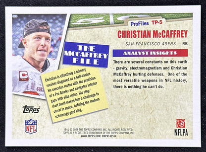 Christian McCaffrey 2026 Topps Flagship Profiles 49ers