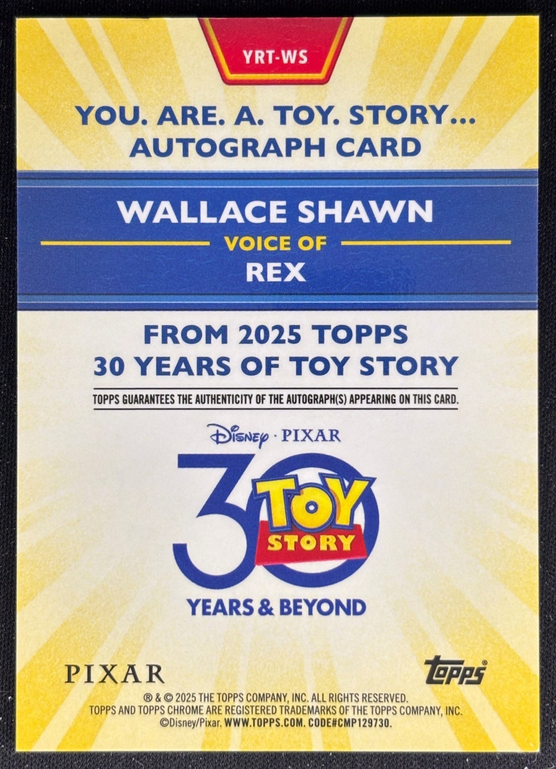 Wallace Shawn as Rex 2025 Pixar Crystal 30 Years o | Wayne Collection