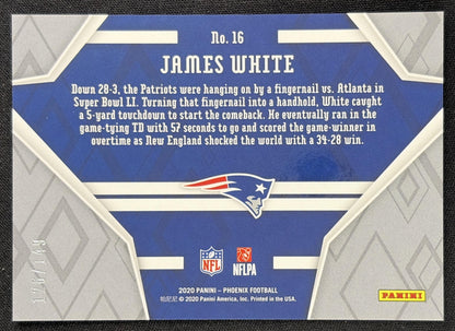 James White 2020 Panini Phoenix Game Over Purple /149 Patriots