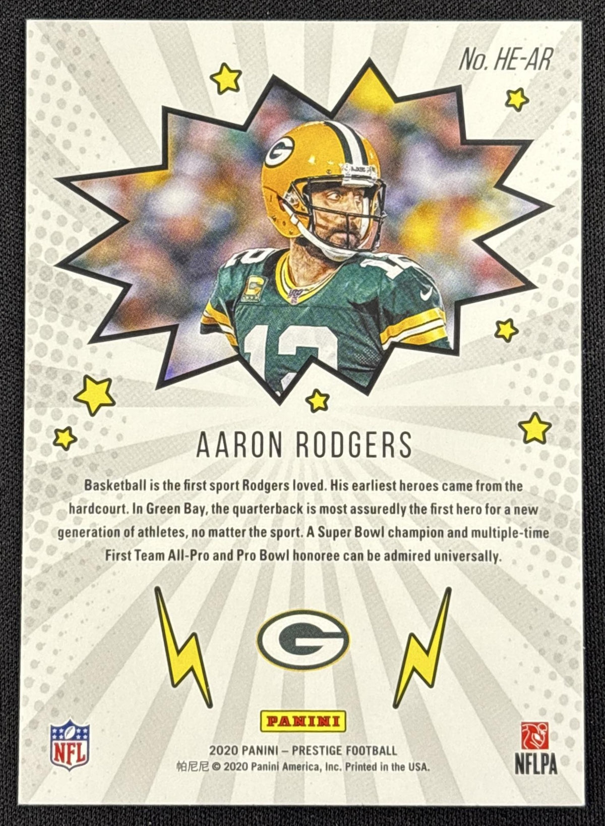 Aaron Rodgers 2020 Panini Prestige Heroes Packers