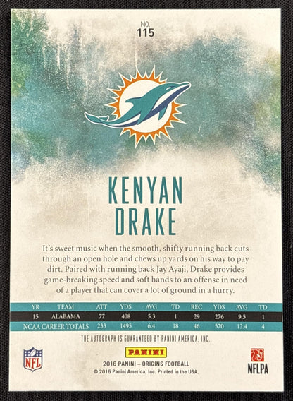 Kenyan Drake 2016 Panini Origins Rookie Auto Dolphins