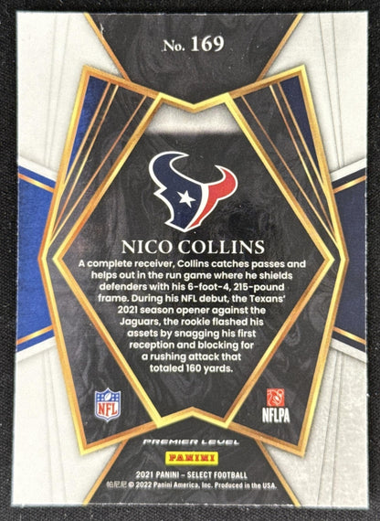 Nico Collins 2021 Panini Select Texans Premier Sports Trading Card