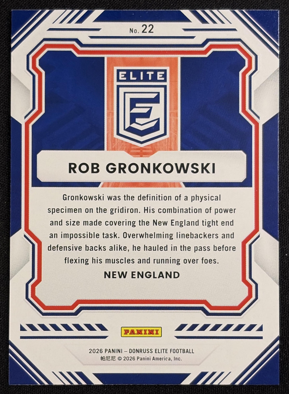 Rob Gronkowski 2026 Panini Donruss Elite Pink Patriots
