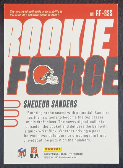 Shedeur Sanders 2025 Panini Absolute Rookie Force Browns