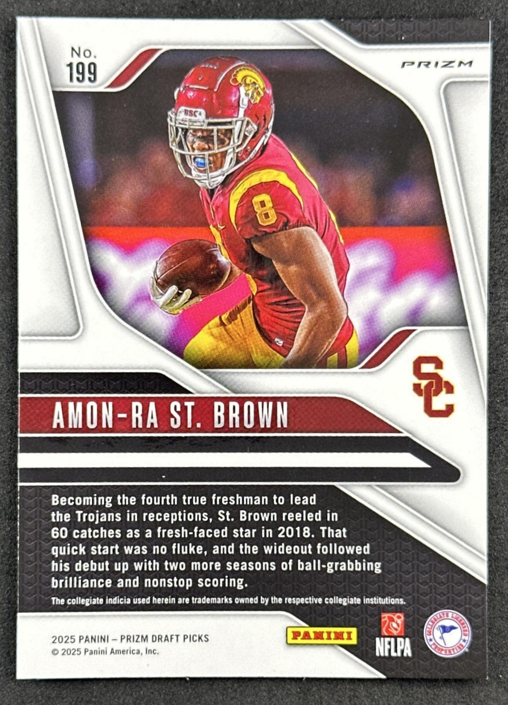Amon-Ra St. Brown 2025 Panini Prizm Draft Picks Purple Wave Trojans Lions