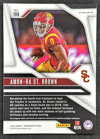 Amon-Ra St. Brown 2025 Panini Prizm Draft Picks Purple Wave Trojans Lions
