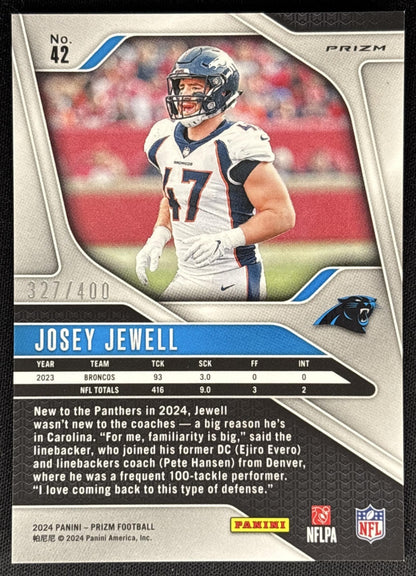 Josey Jewell 2024 Panini Prizm Pandora /400 Panthers Sports Trading Card