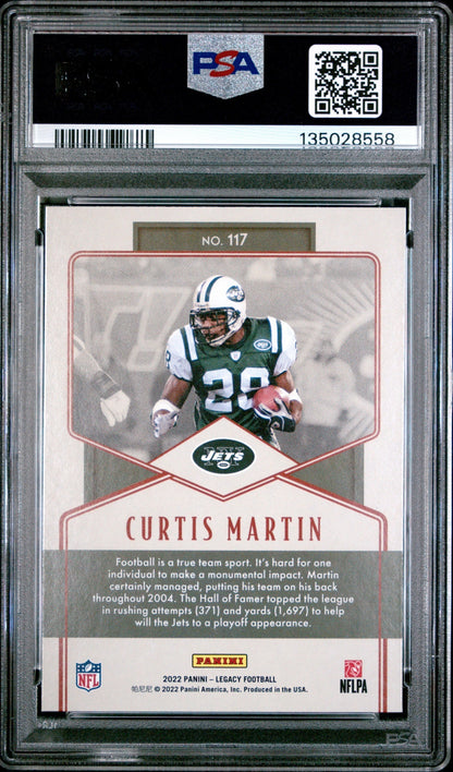 Curtis Martin 2022 Panini Legacy PSA 10 Jets back