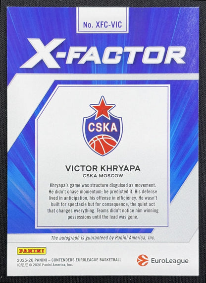 Victor Khryapa 2025 Panini Contenders EuroLeague X-Factor Auto /99