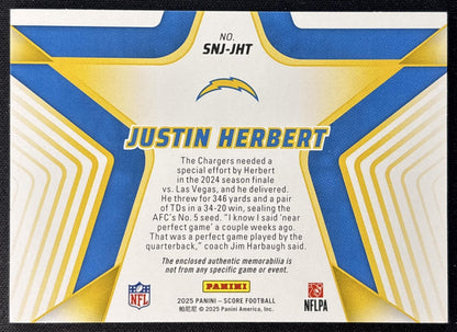 Justin Herbert 2025 Panini Score Stars of the NFL Jersey Chargers