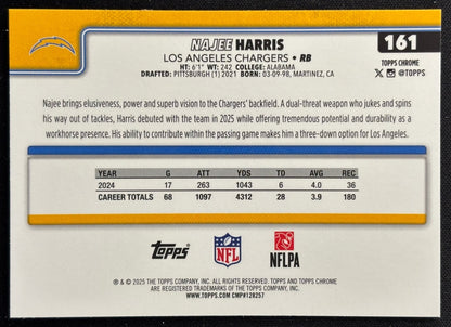 Najee Harris 2025 Topps Chrome Chargers Sports Trading Cards