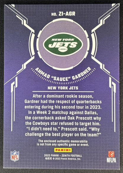 Ahmad "Sauce" Gardner 2023 Panini Zenith Zoned In Jets