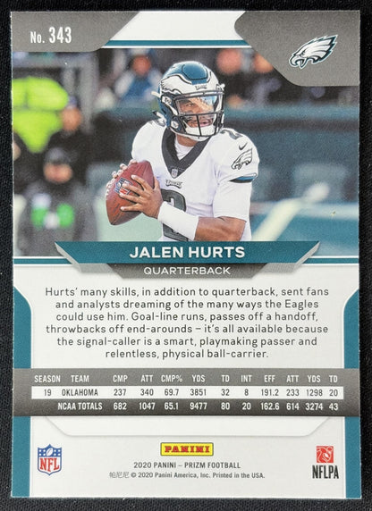 Jalen Hurts 2020 Panini Prizm Eagles back