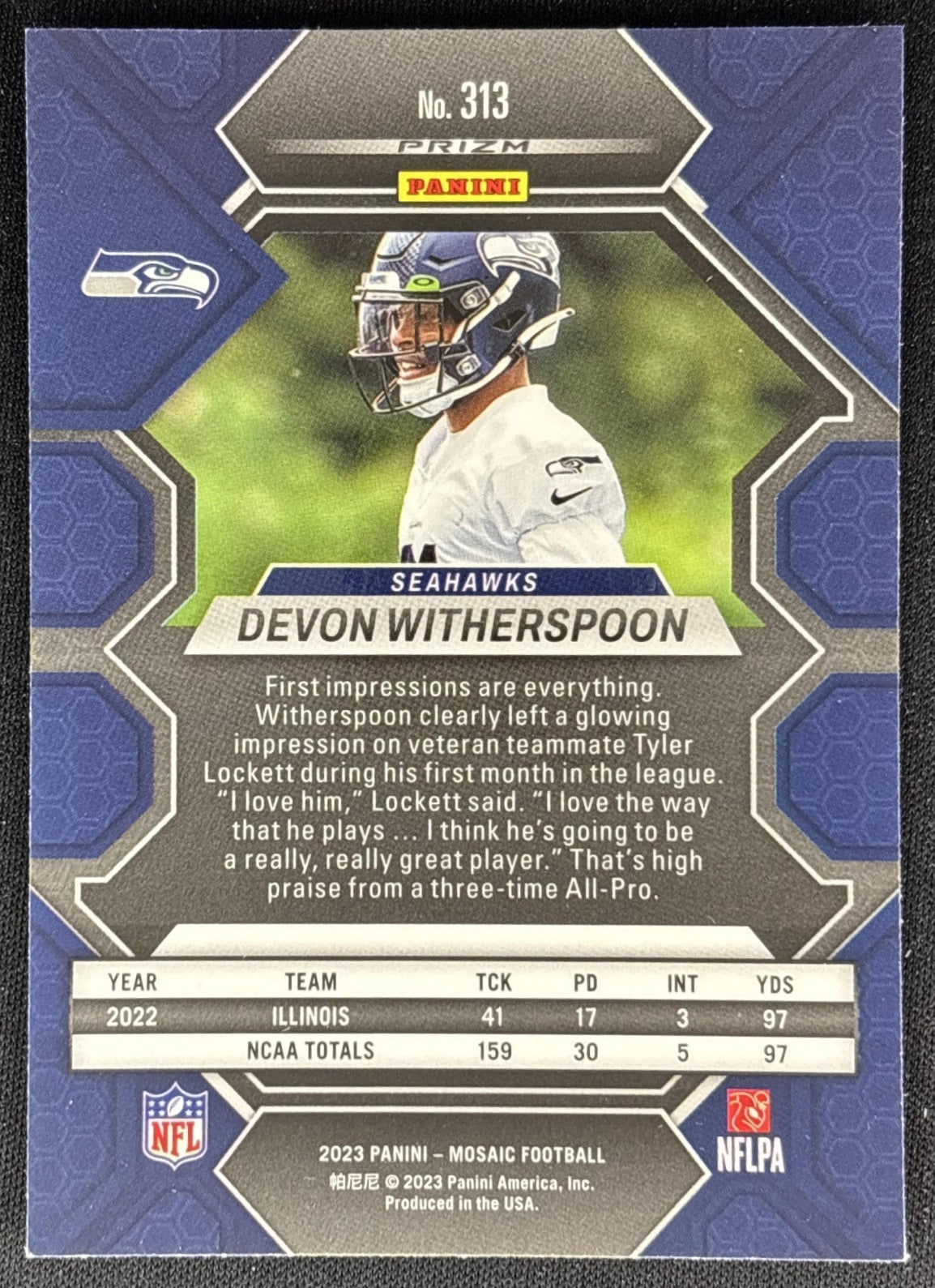 Devon Witherspoon 2023 Panini Mosaic Green Mosaic Seahawks Sports Trading Cards