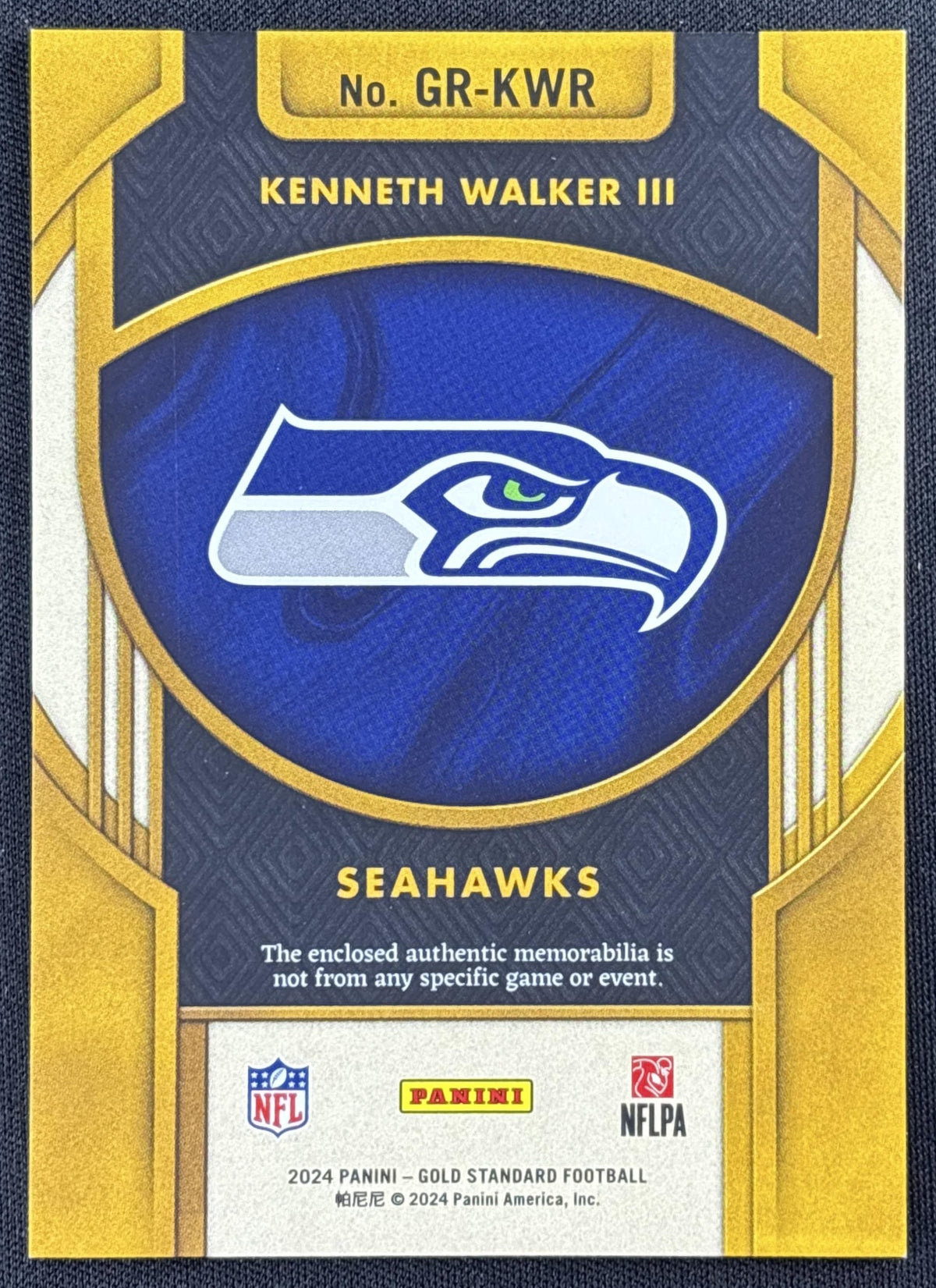 Kenneth Walker III 2024 Panini Gold Standard Rush /299 Seahawks