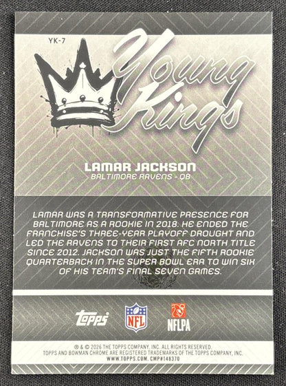 Lamar Jackson 2026 Bowman Young Kings Ravens back