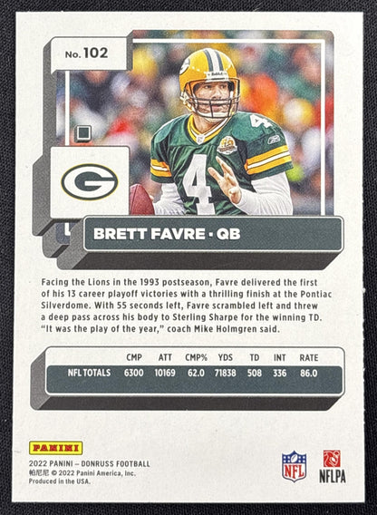 Brett Favre 2022 Panini Donruss Blue Press Proof Packers