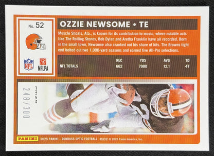 Ozzie Newsome 2025 Panini Donruss Optic Wave Prizm /300 Browns back