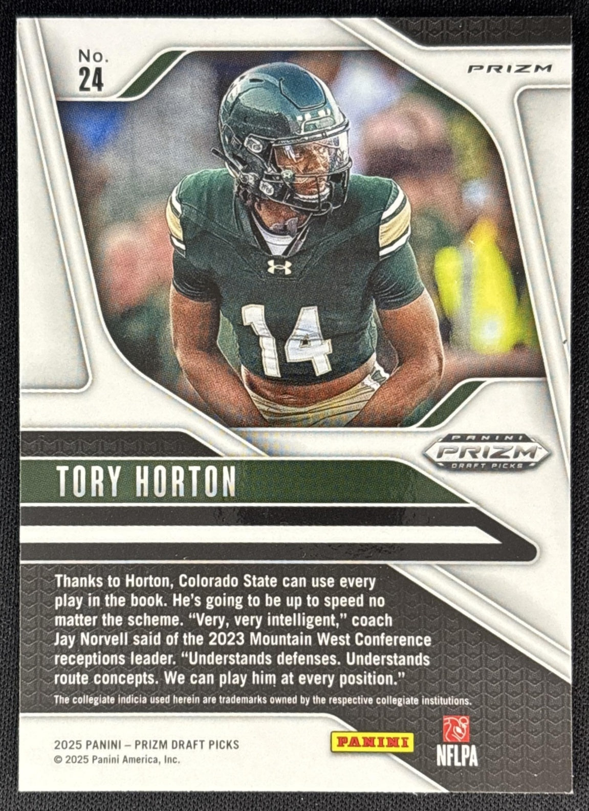Tory Horton 2025 Panini Prizm Draft Picks Gold Ice Seahawks back