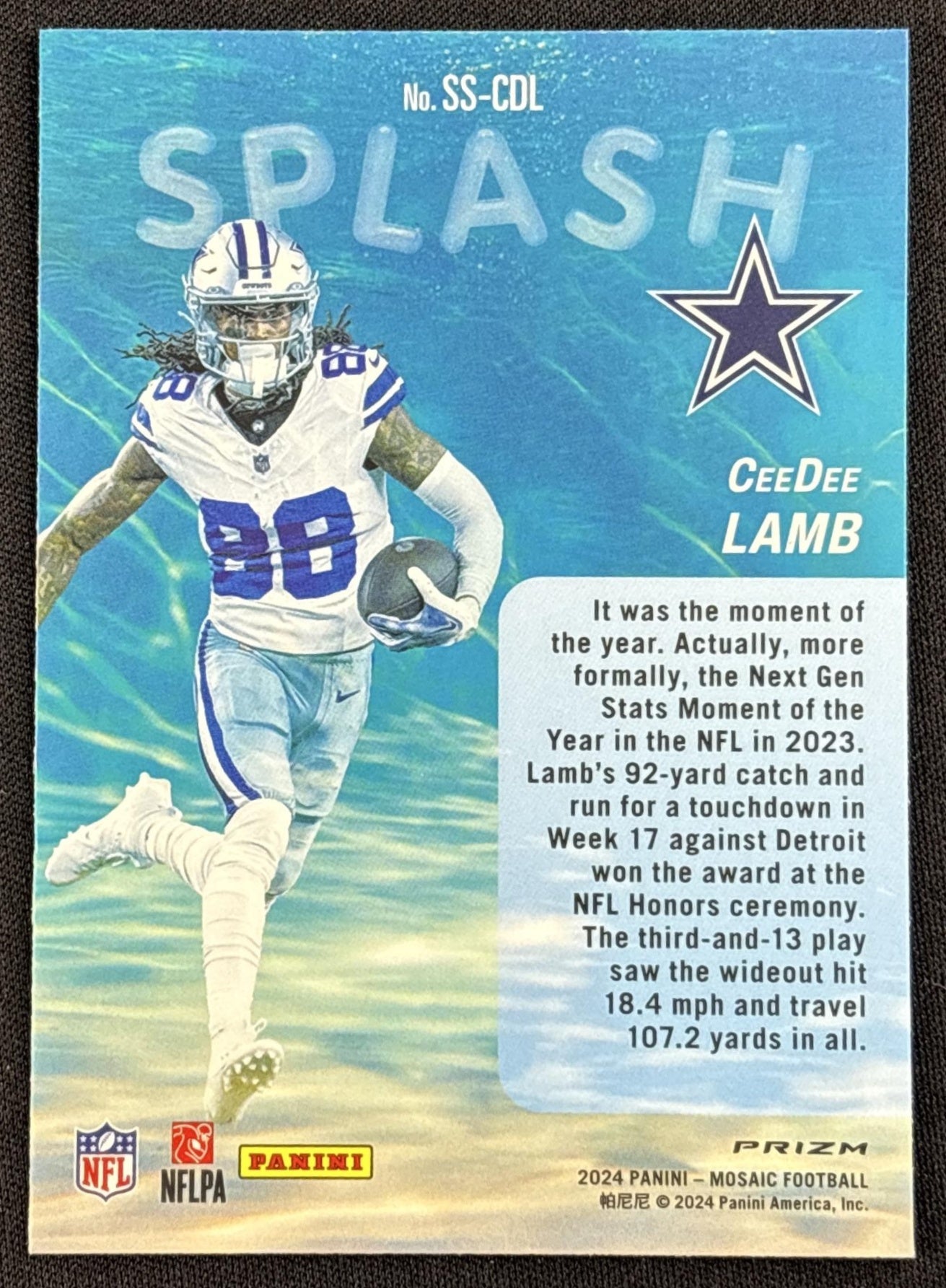CeeDee Lamb 2024 Panini Mosaic Splash Silver Cowboys