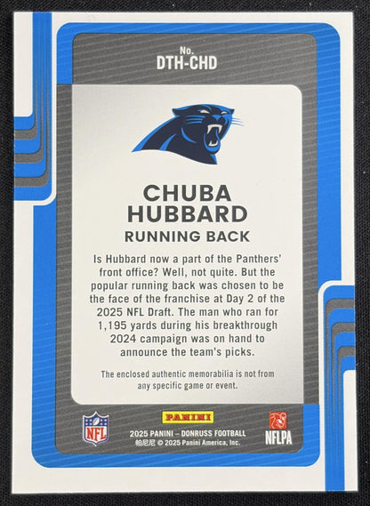 Chuba Hubbard 2025 Panini Donruss Threads Panthers Sports Trading Card