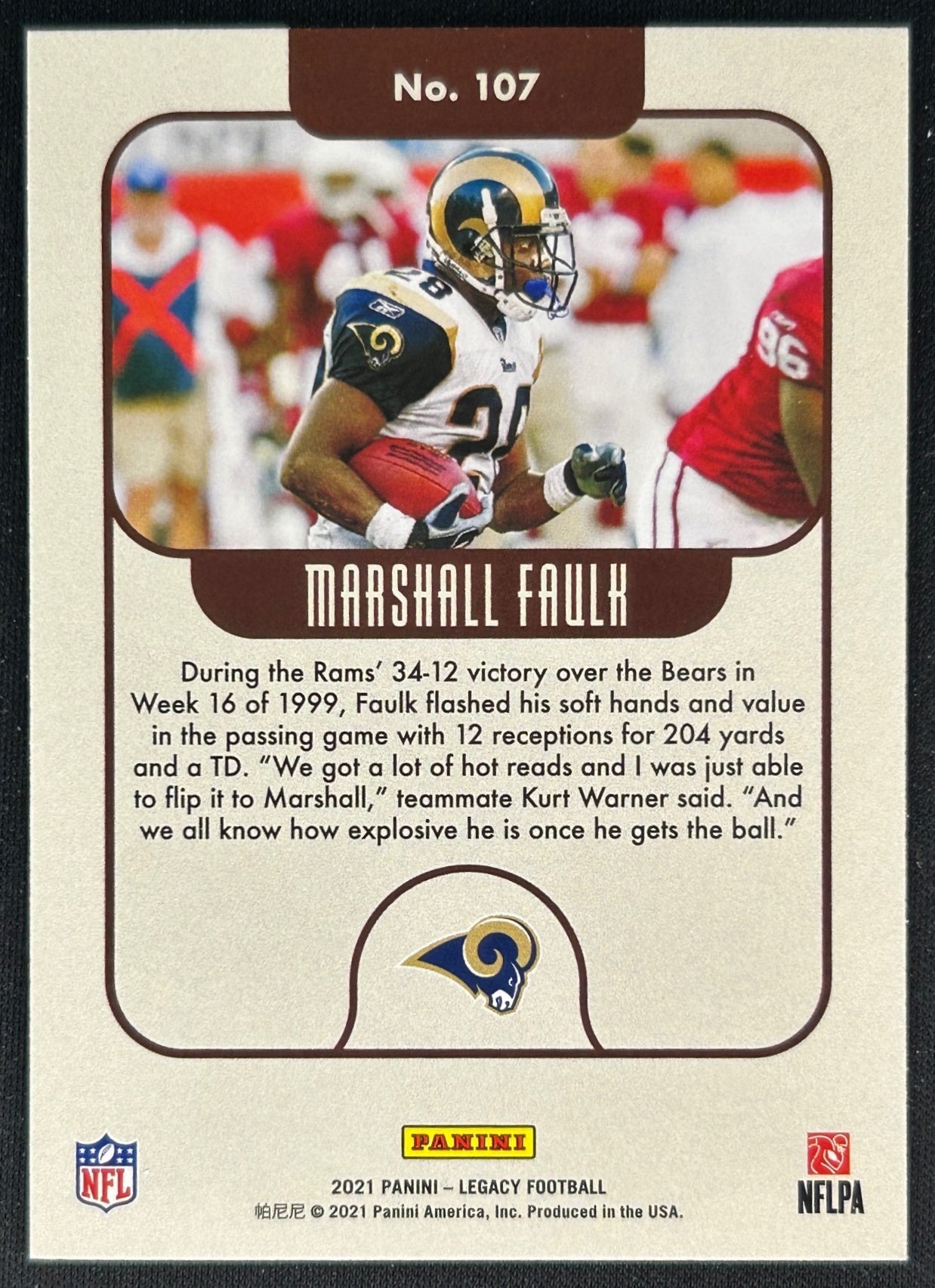 Marshall Faulk 2021 Legacy back