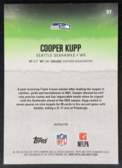Cooper Kupp 2025 Topps Signature Class Chrome Veteran White Refractor Seahawks