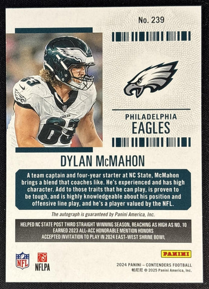 Dylan McMahon 2024 Panini Contenders Rookie Ticket Auto