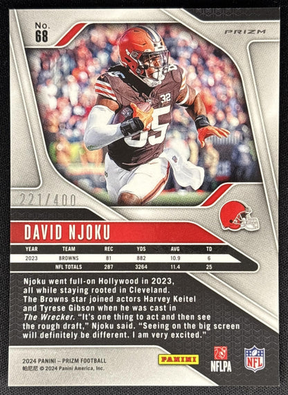David Njoku 2024 Panini Prizm Pandora /400 Browns Sports Trading Cards