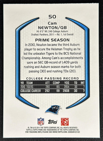 Cam Newton 2011 Topps Prime /930 Panthers