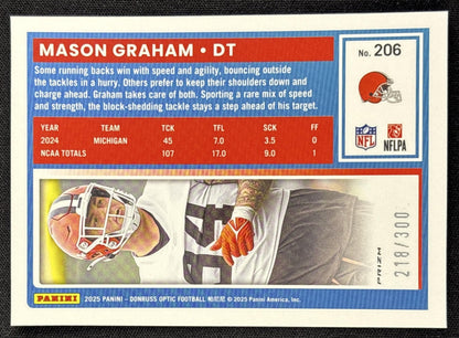 Mason Graham 2025 Panini Donruss Optic Rated Rookie Wave Prizm /300 Browns