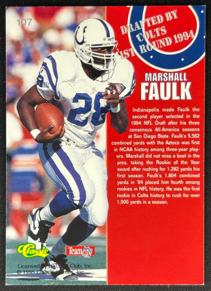 Marshall Faulk 1995 NFL Rookies Colts