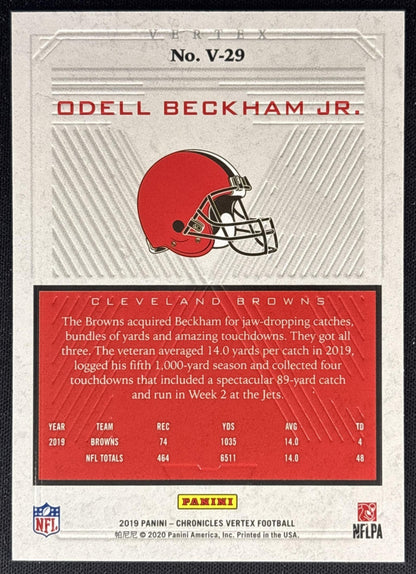 Odell Beckham Jr. 2019 Panini Chronicles Vertex Browns Back