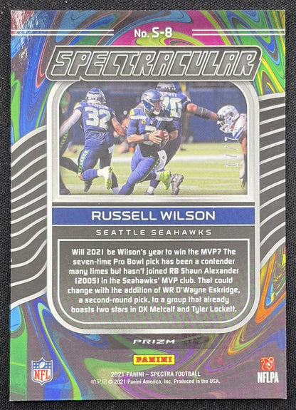 Russell Wilson 2021 Panini Spectra Spectracular Hyper /75 Seahawks Seattle Seahawks