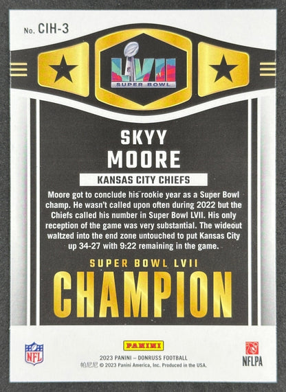 Skyy Moore 2023 Donruss Champ is Here Chiefs Sports Trading Card