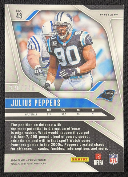 Julius Peppers 2024 Panini Prizm Orange /249 Carolina Panthers