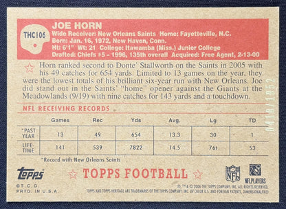 Joe Horn 2006 Topps Heritage Chrome /1952 Saints