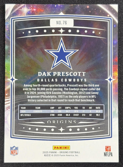 Dak Prescott 2025 Panini Origins Cowboys Sports Trading Card