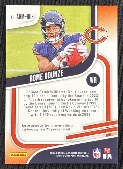 Rome Odunze 2024 Panini Absolute Rookie Materials Bears