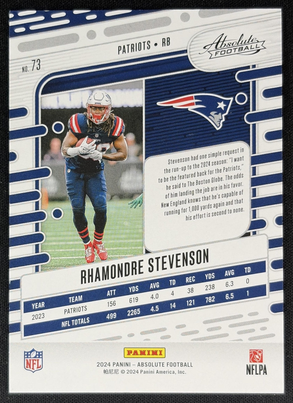 Rhamondre Stevenson 2024 Panini Absolute Red Squares /499 Patriots Sports Trading Cards
