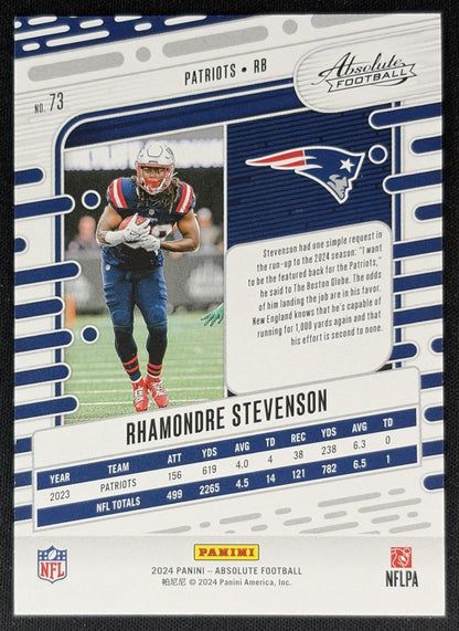 Rhamondre Stevenson 2024 Panini Absolute Red Squares /499 Patriots Sports Trading Cards