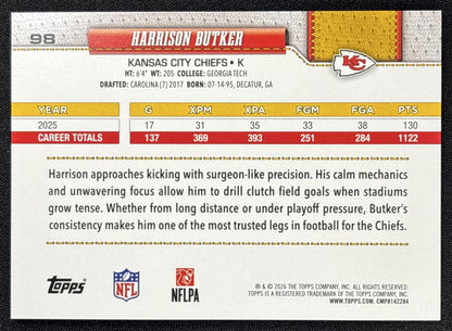 Harrison Butker 2026 Topps Crackle Chiefs
