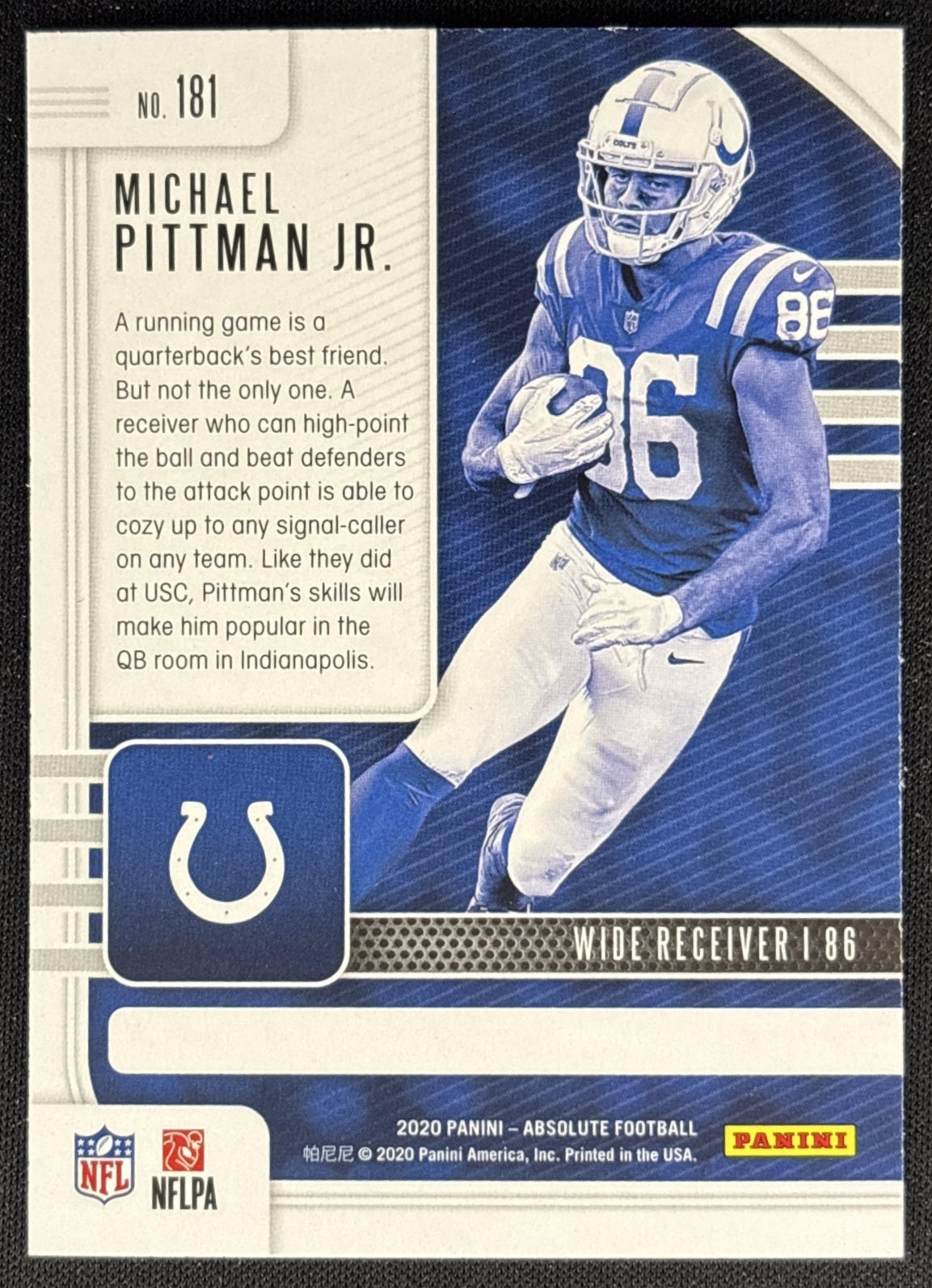 Michael Pittman Jr. 2020 Panini Absolute Retail Colts back
