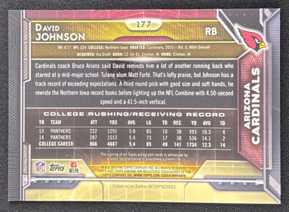 David Johnson 2015 Topps Chrome Rookie Auto Cardinals Sports Trading Card