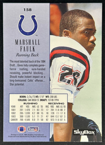 Marshall Faulk 1994 Premium Colts Sports Trading Cards