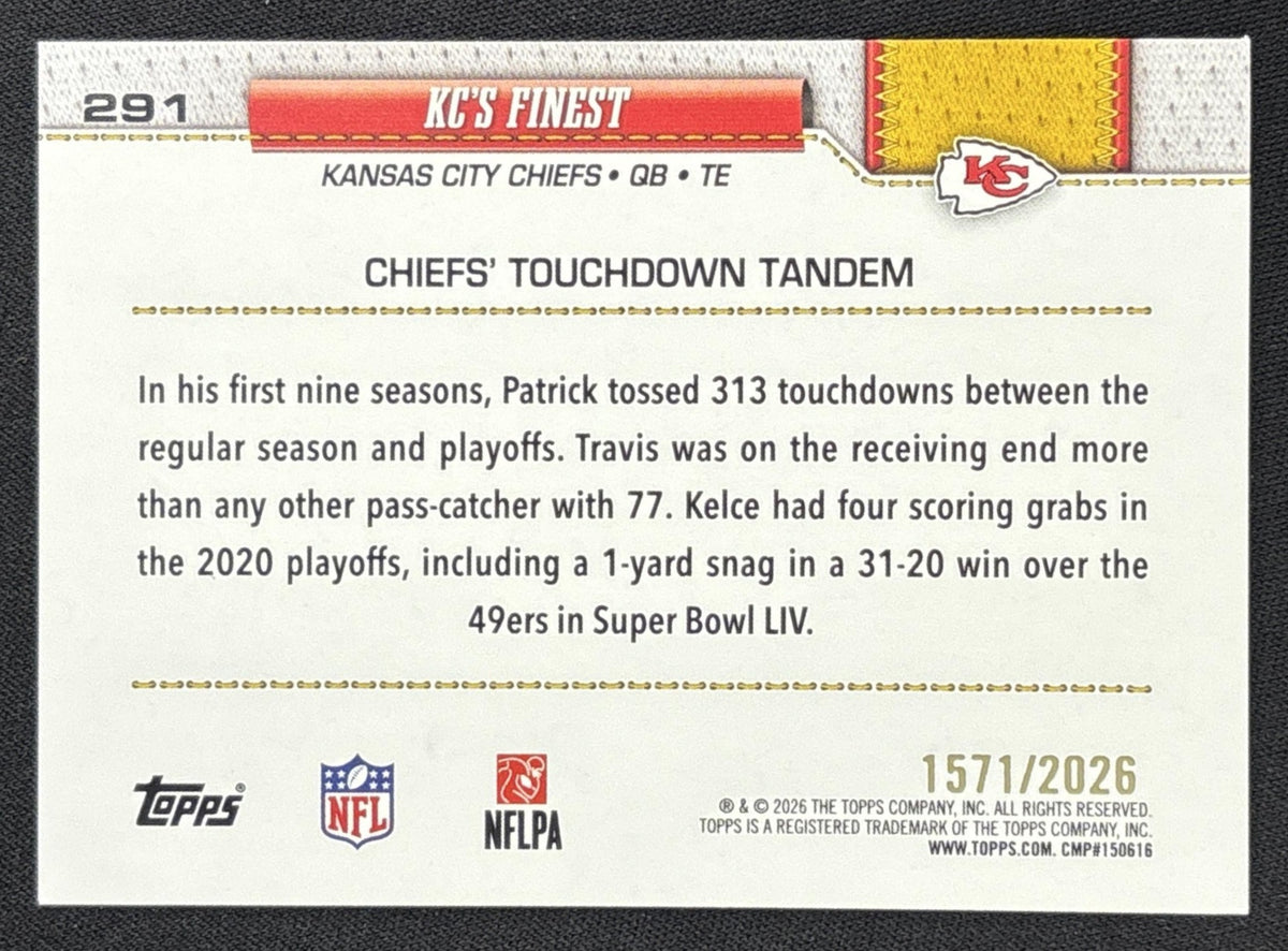 KC's Finest 2026 Topps Gold /2026 Chiefs